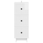 vidaXL Armoire à tiroirs Blanc brillant 33 x 34 5 x 90 cm