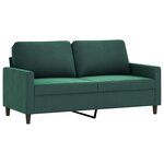 vidaXL Ensemble de canapés 3 Pièces avec coussins Vert foncé Velours