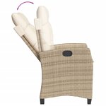vidaXL Ensemble à manger de jardin et coussins 9 Pièces beige Poly rotin