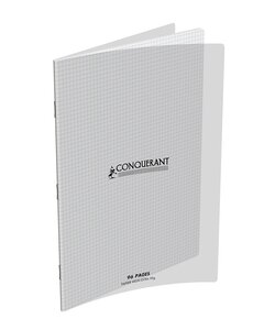Cahier Couverture Polypro 90g 24 x 32 cm 96 p Petits carreaux 5x5 Translucide CONQUÉRANT