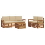 vidaXL Ensemble de canapés d'extérieur 6 pc Naturel et Beige
