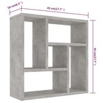 vidaXL Étagère murale Gris béton 45 1x16x45 1 cm Bois d’ingénierie