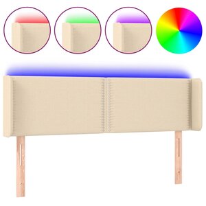 vidaXL Tête de lit à LED Crème 147x16x78/88 cm Tissu
