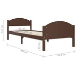vidaXL Cadre de lit sans matelas marron foncé pin massif 100x200 cm
