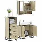 vidaXL Ensemble de meubles de salle de bain 3 Pièces chêne sonoma