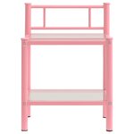 vidaXL Tables de chevet 2 Pièces Rose et transparent Métal et verre
