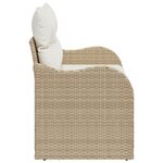 Canapé de jardin 2 places vidaXL avec coussins beige en poly rattan