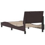 vidaXL Cadre de lit sans matelas Hanko marron foncé 90x200 cm tissu