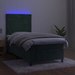 vidaXL Sommier à lattes de lit avec matelas LED Vert foncé 100x200 cm