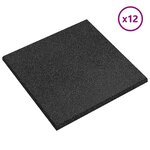 vidaXL Dalles de Protection Anti-Chute 12 Pièces Noir 50 x 50 cm