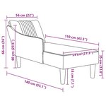 vidaXL Fauteuil long avec accoudoir droit gris nuage tissu