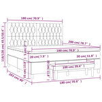 vidaXL Sommier à lattes de lit avec matelas Gris clair 180x200cm Tissu
