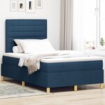 vidaXL Lit box spring avec matelas et LED bleu 120 x 190 cm en tissu
