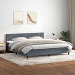 vidaXL Sommier à lattes de lit et matelas gris foncé 180x220cm velours