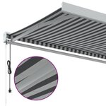 vidaXL Auvent rétractable anthracite et blanc 4 5x3 m tissu/aluminium