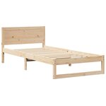 vidaXL Cadre de lit avec tête de lit Naturel 90 x 200 cm Pin massif