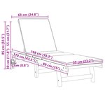 Chaises longues vidaXL 2 Pièces avec roues et coussin en bois d'acacia