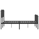 vidaXL Cadre de lit métal sans matelas avec pied de lit noir 135x190cm