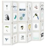 vidaXL Cloison de séparation 6 panneaux blanc bois de paulownia massif