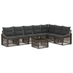 vidaXL Ensemble de canapé de jardin 8 Pièces Gris polyrotin
