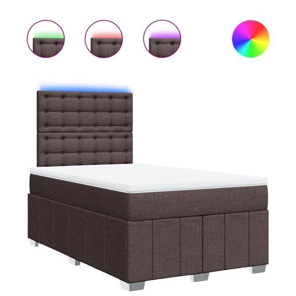 vidaXL Sommier à lattes de lit avec matelas Marron foncé 120x200 cm