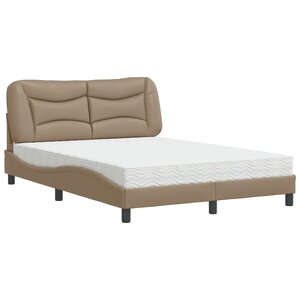vidaXL Lit avec matelas Hvar cappuccino 140x190 cm similicuir