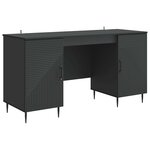 vidaXL Bureau avec étagère Noir 142 5 x 50 x 75 cm Bois d'ingénierie