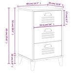 vidaXL Table de chevet VIKEN noir bois d'ingénierie