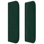 vidaXL Tête de lit avec oreilles Vert foncé 147x16x78/88 cm Velours