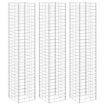 vidaXL Lits surélevés en gabion 3 Pièces 30x30x200 cm Fer
