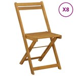vidaXL Chaises de bistrot d'extérieur 8 Pièces Naturel 40 x 53 x 80 cm