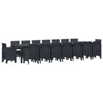 vidaXL Ensemble de salle à manger pour jardin 17 Pièces Anthracite