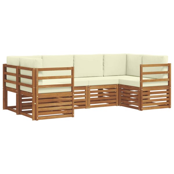 vidaXL Ensemble de canapés d'extérieur 6 pc Naturel et Crème