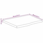 vidaXL Dessus de table bord vivant 70x40x2 5 cm bois de manguier brut