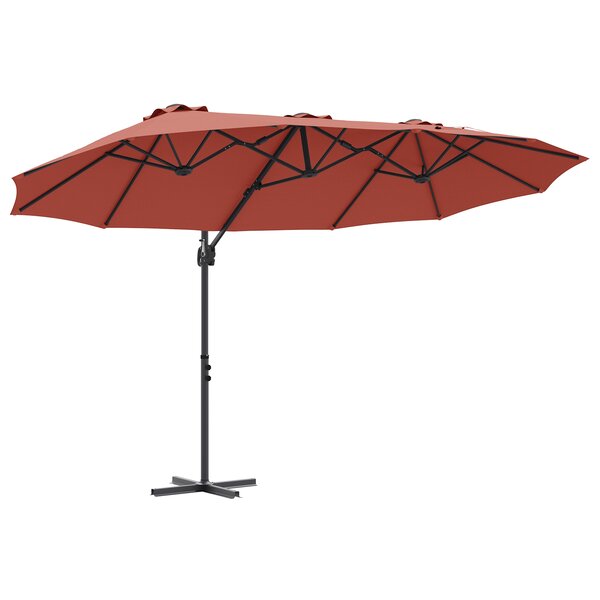 vidaXL Parasol cantilever de jardin Couleur terre cuite Large