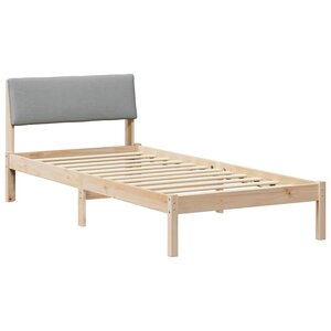 vidaXL Cadre de lit avec tête de lit Marron et gris clair 90 x 190 cm