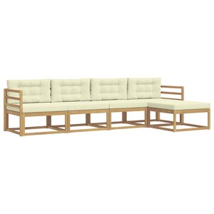 vidaXL Ensemble de canapés d'extérieur 4 pc Blanc et crème Polyester