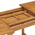 vidaXL Table extensible de jardin (110-160)x80x75 cm Teck solide
