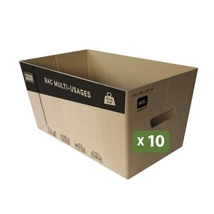 Pack and Move - Lot de 10 caisses en carton - 53 x 30 x 26 cm - Transport  déménagement  stockage