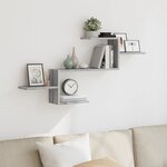 vidaXL Étagère murale sonoma gris 104x15x49 cm bois ingénierie