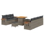 vidaXL Ensemble de canapé de jardin 10 Pièces Gris 80 x 80 x 71 cm