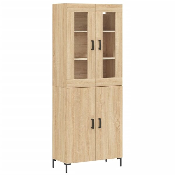 vidaXL Buffet haut Chêne sonoma 69 5x34x180 cm Bois d'ingénierie
