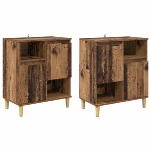 vidaXL Buffets 2 Pièces Bois Ancien 60 x 35 x 70 cm Bois d'ingénierie