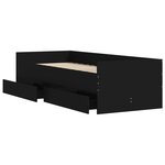 vidaXL Cadre de lit avec tiroirs sans matelas noir 90x190 cm