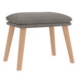 vidaXL Chaise de relaxation avec tabouret Gris clair Velours