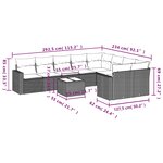 vidaXL Salon de jardin avec coussins 10 Pièces gris clair résine tressée