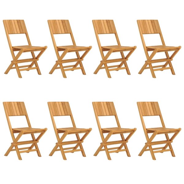vidaXL Chaises de jardin pliantes lot de 8 47x61x90cm bois massif teck