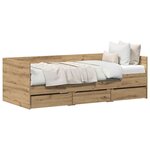 vidaXL Lit d'appoint Chêne artisanal 90 x 190 cm Bois d'ingénierie