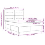 Lit Box Spring vidaXL avec Matelas Gris clair 140x190 cm Velours