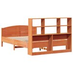 vidaXL Lit bibliothèque sans matelas cire marron 135x190 cm pin massif